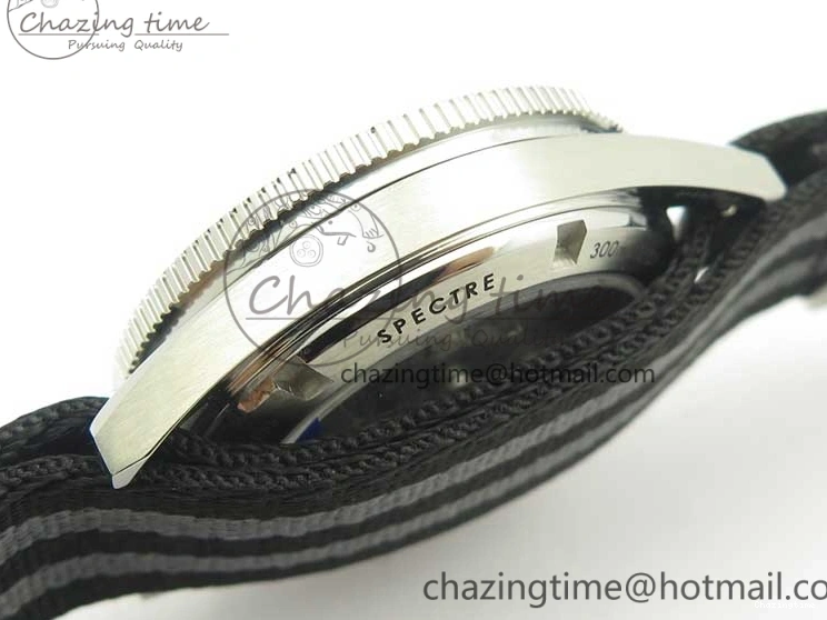 0228 Seamaster 300 Master Spectre SS MKS Best Edition Black Dial On Nylon Strap A SunProtective 8083